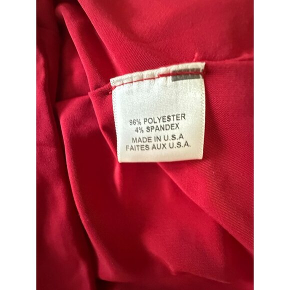 MISA Los Angeles Red Teget Dress Knot Front Bell Sleeves V Neck‎ Draped Ruched S - Picture 7 of 12